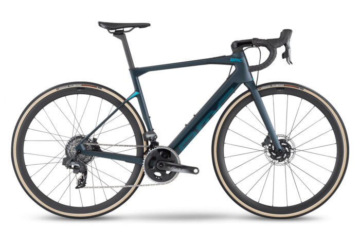 Vélo de Route Électrique BMC Roadmachine AMP One Sram Force eTap AXS 12V 350 Wh 700 mm Bleu Petrol Turquoise 2023