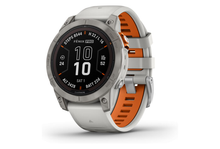 Montre de Sport Garmin Fenix 7 Pro Sapphire Solar Titane Gris Orange