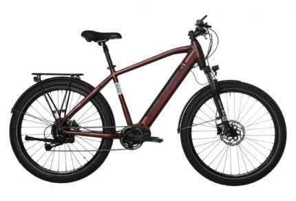 Vélo de Ville Électrique Bicyklet Raymond Shimano Acera 9V 504 Wh 27.5'' Rouge Bordeaux